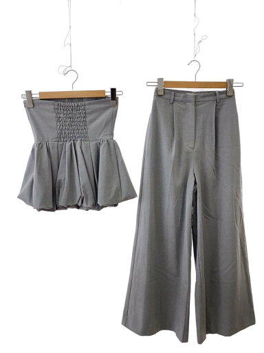 【中古】SNIDEL◆セットアップ/XO/ポリエステル/GRY/無地/SWFO241094【レディースウェア】 【中古】SNIDEL◆セットアップ/XO/ポリエステル/GRY/無地/SWFO241094【レディースウェア】