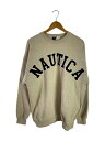 【中古】NAUTICA◆フロントロゴ/クルーネックスウェット/M/コットン/クリーム/243-1252【メンズウェア】