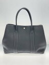 【中古】HERMES◆ガーデンパーティPM/トートバッグ/レザー/GRY【バッグ】