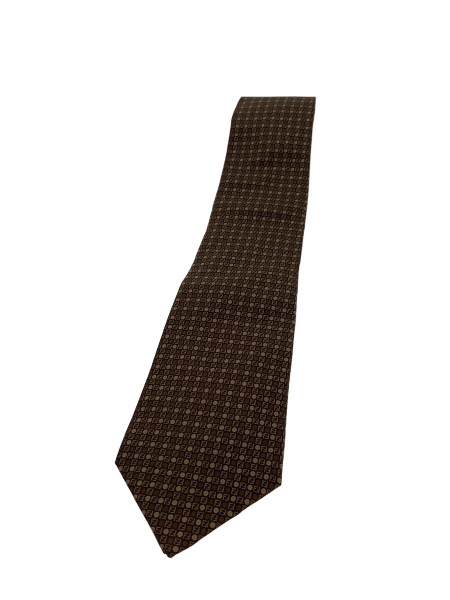 FENDI - 【中古】FENDI◆ネクタイ/シルク/BRW/総柄/メンズ【服飾雑貨他】