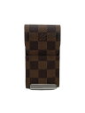 【中古】LOUIS VUITTON◆エテュイ・シガレット_ダミエ・エベヌ_BRW/レザー/BRW/メンズ【服飾雑貨他】