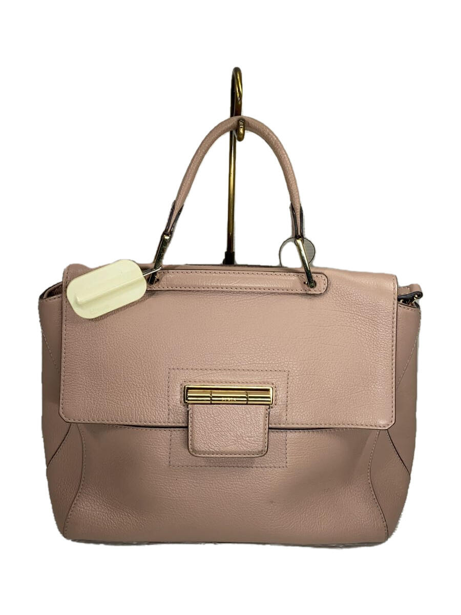 【中古】FURLA◆ショルダーバッグ/レザー/PNK/無地【バッグ】