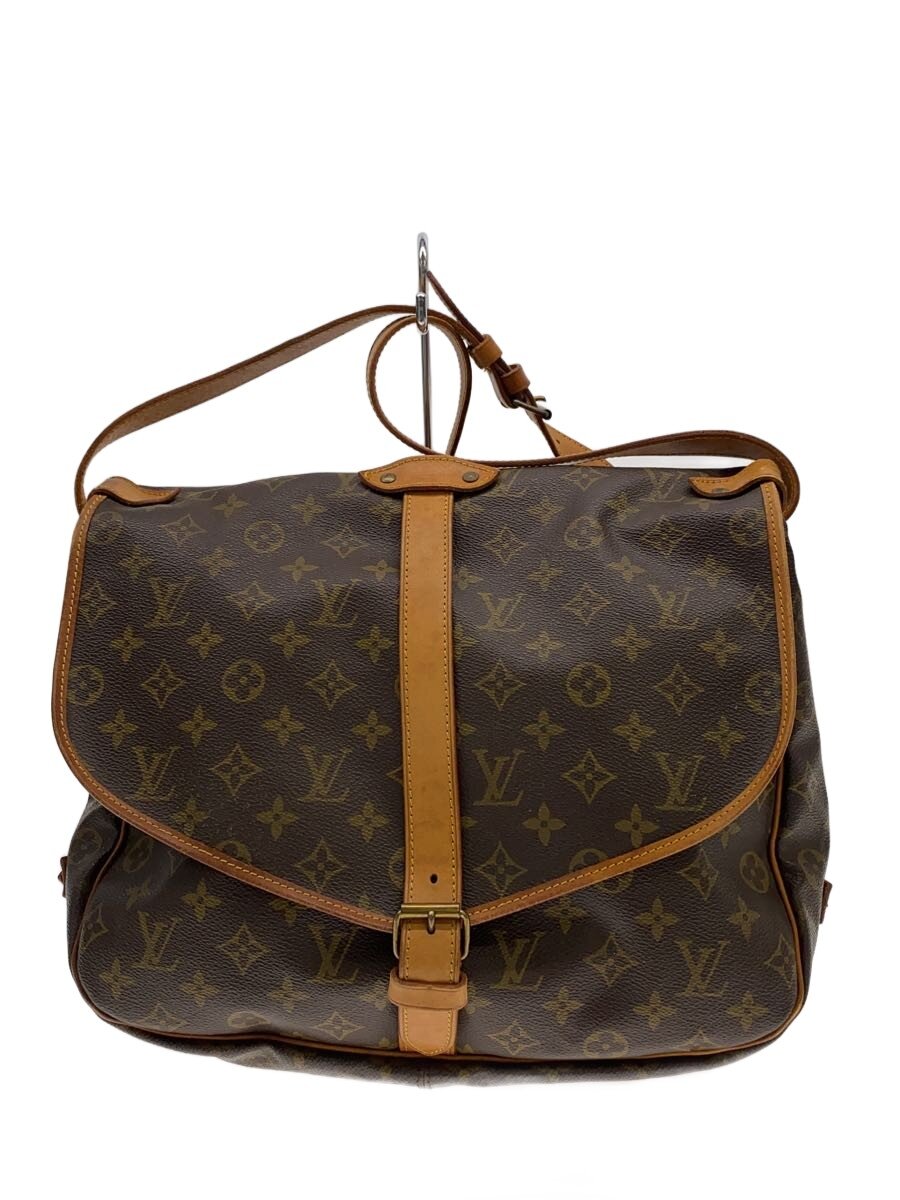 LOUIS VUITTON - 【中古】LOUIS VUITTON◆1)ソミュール35_モノグラム・キャンバス/M42254/ショルダーバッグ/PVC/BRW/モノグラム【バッグ】