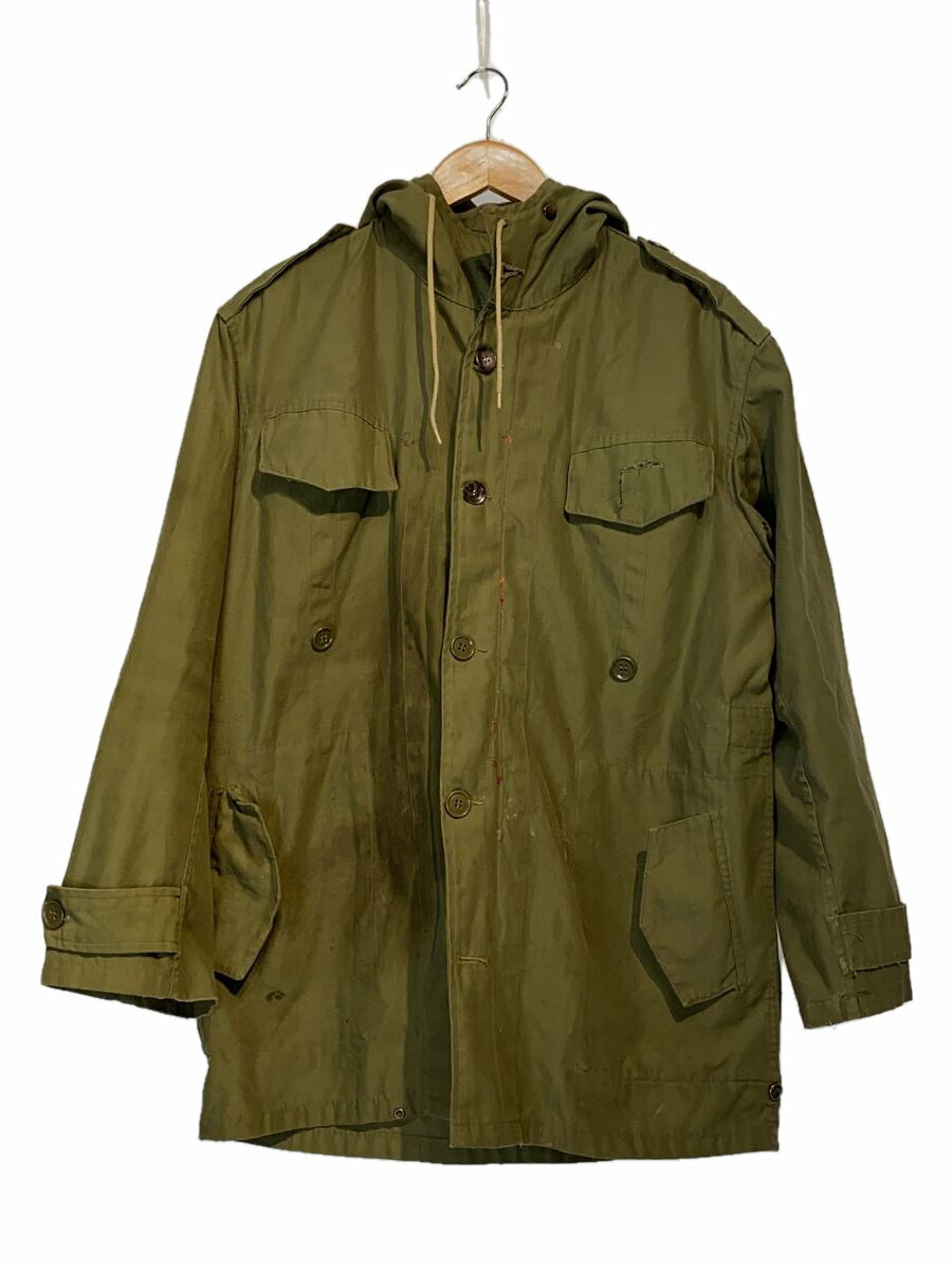 【中古】MILITARY◆モッズコート/46/ポリエステル/KHK/汚れ有【メンズウェア】