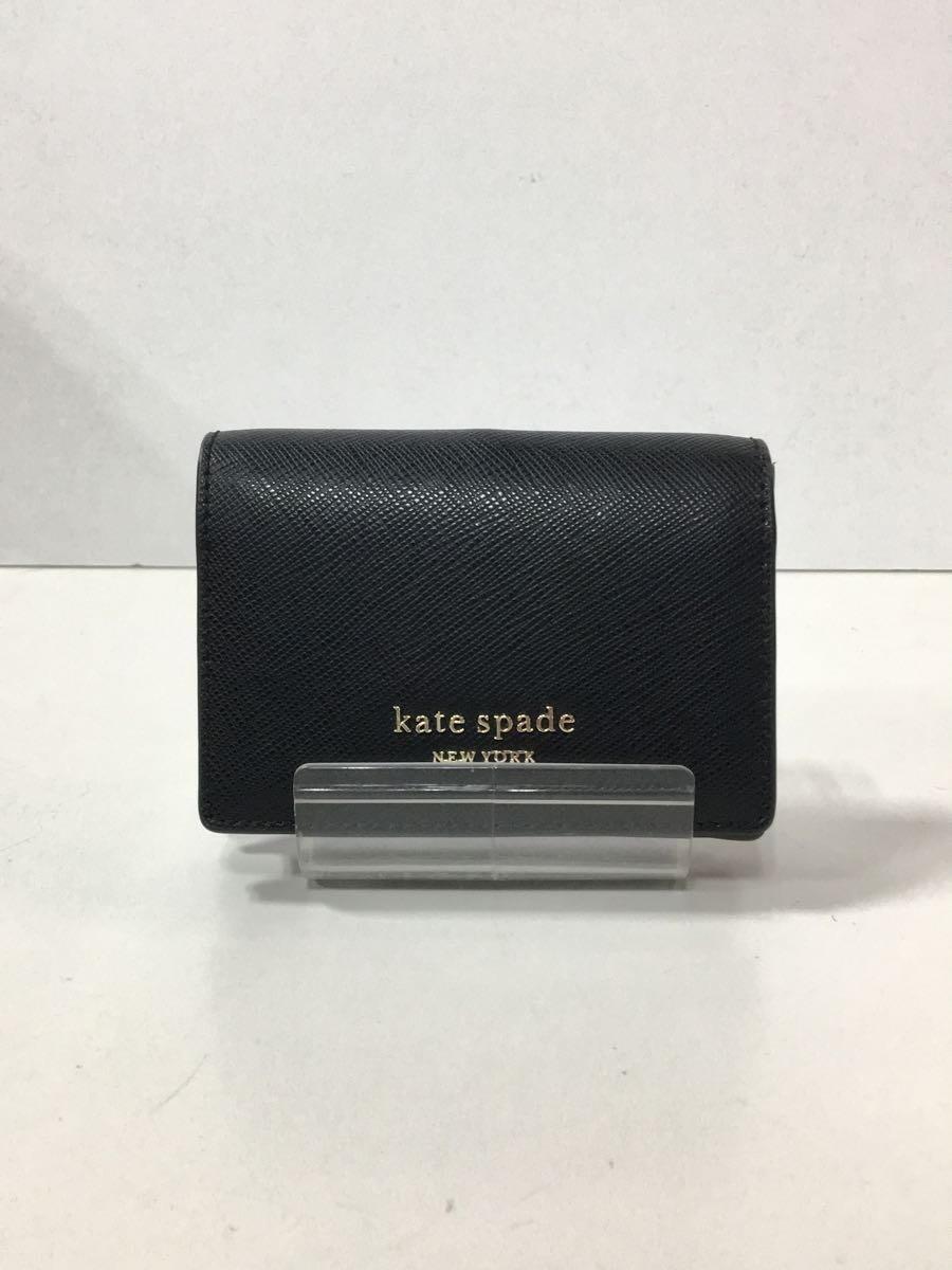 【中古】kate spade new york◆カードケース/レザー/BLK/無地/レディース/K6505/スペンサー ビジネス カードホルダー【服飾雑貨他】