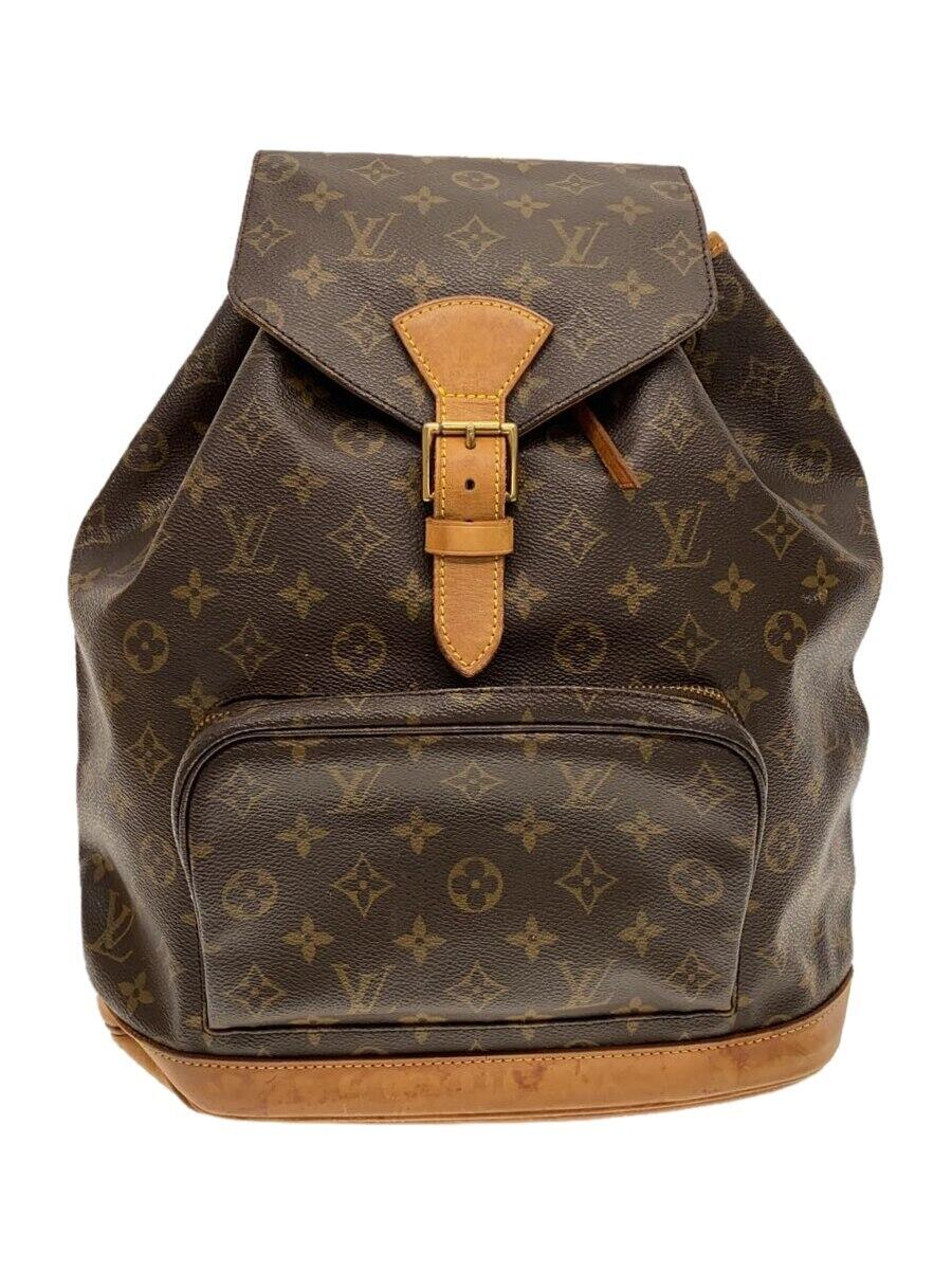 【中古】LOUIS VUITTON◆モンスリ_モノグラム・キャンバス_BRW/PVC/BRW【バッグ】