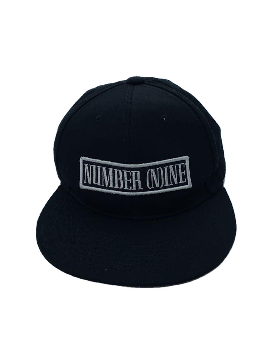 【中古】NUMBER (N)INE◆キャップ/FREE/コットン/BLK/無地/メンズ【服飾雑貨他】