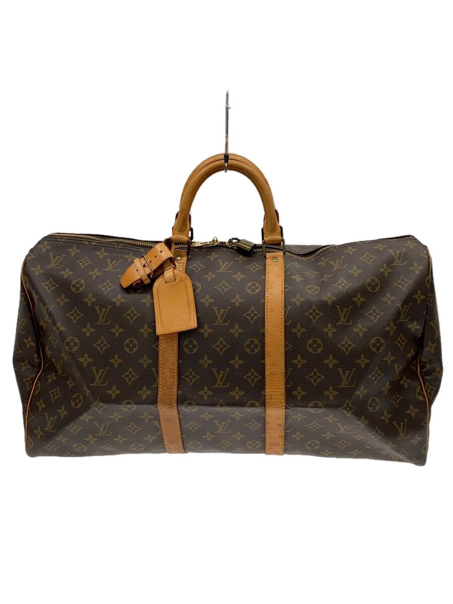 Boston Bags - 【中古】LOUIS VUITTON◆ボストンバッグ/レザー/BRW/総柄/VL882【バッグ】