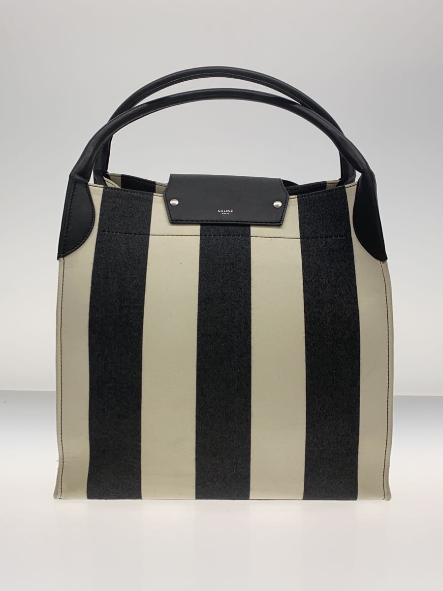 【中古】CELINE◆トートバッグ/キャンバス/WHT/ストライプ/189862BIJ.38AW//【バッグ】
