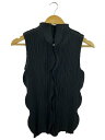 【中古】PLEATS PLEASE ISSEY MIYAKE◆ノースリーブカットソー/3/ポリエステル/BLK/PP51-JK671【レディースウェア】(4)