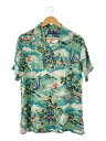 【中古】POLO RALPH LAUREN◆半袖シャツ/M/レーヨンアロハ/グリーン/総柄【メンズウェア】(4)