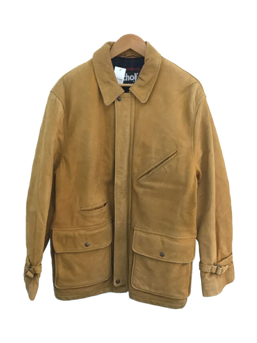 【中古】Schott◆レザージャケット/40/レザー/キャメル/USA製/裏地ブランケット/IDEALジップ【メンズウェア】