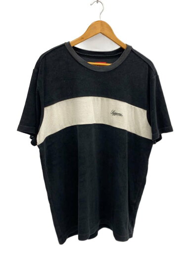 【中古】Supreme◆Chest Stripe Terry Top/カットソー/XL/コットン/BLK【メンズウェア】 【中古】Supreme◆Chest Stripe Terry Top/カットソー/XL/コットン/BLK【メンズウェア】