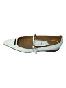 【中古】PELLICO◆メリージェーン/フラットパンプス/37.5/WHT/エナメル【シューズ】