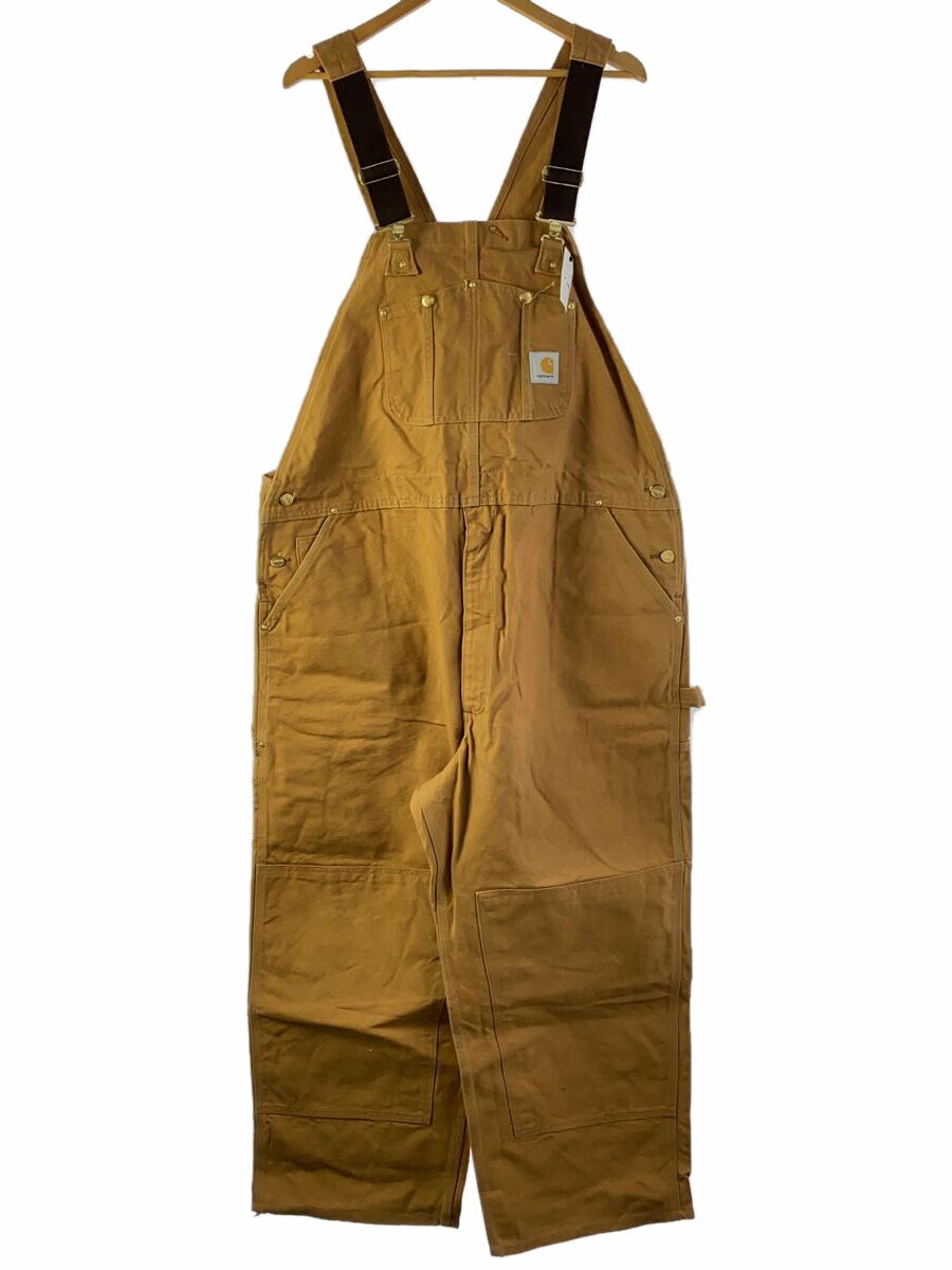 【中古】Carhartt◆オーバーオール/46/コットン/CML/無地/R01 BRN/USA製/ダブルニー//【メンズウェア】
