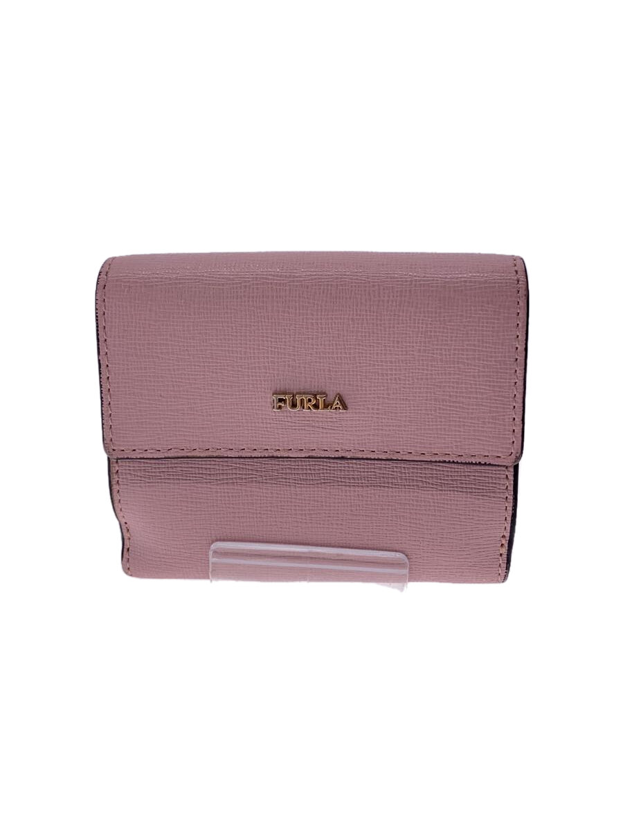 【中古】FURLA◆2つ折り財布/レザー/PNK/レディース//【服飾雑貨他】