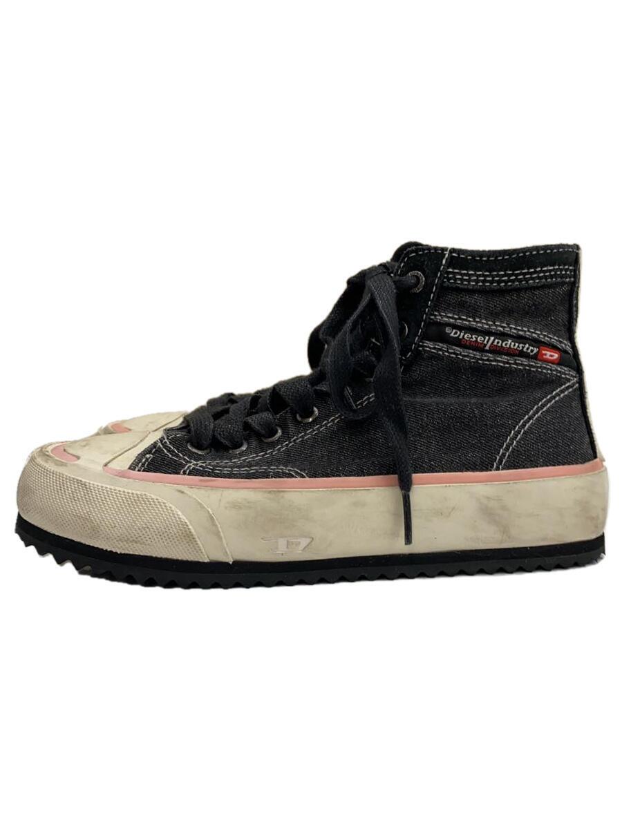 【中古】DIESEL◆ハイカットスニーカー/24cm/BLK/コットン【シューズ】
