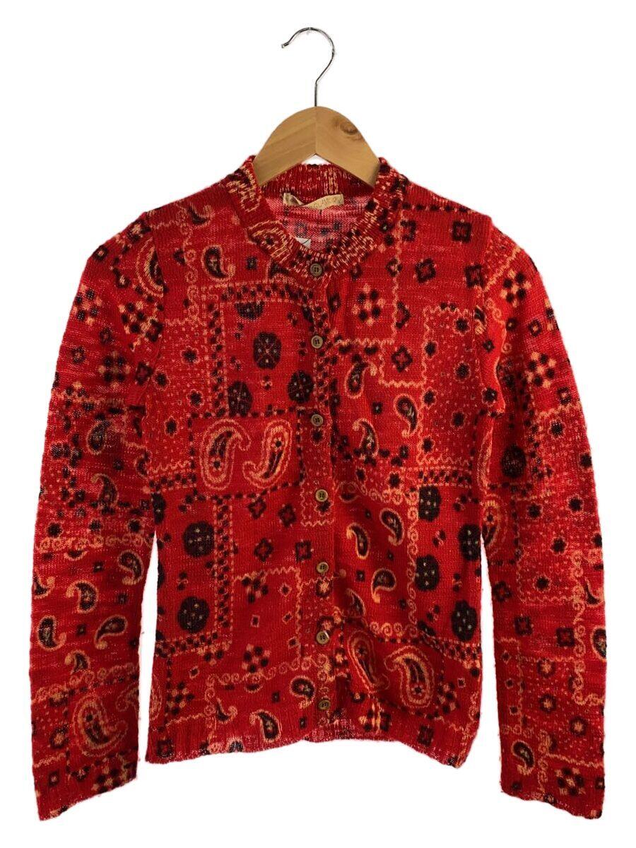 【中古】HYSTERIC GLAMOUR◆カーディガン(薄手)/FREE/ウール/RED/2nd-1560【レディースウェア】