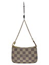 【中古】LOUIS VUITTON◆ミニ・ポシェット・アクセソワール_ダミエ・アズール_WHT/PVC/WHT/総柄【バッグ】