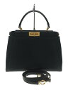 【中古】FENDI◆ピーカブー/ショルダーバッグ/レザー/NVY/ゴールド金具【バッグ】