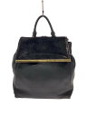 【中古】MICHAEL KORS◆リュック/レザー/BLK/無地【バッグ】