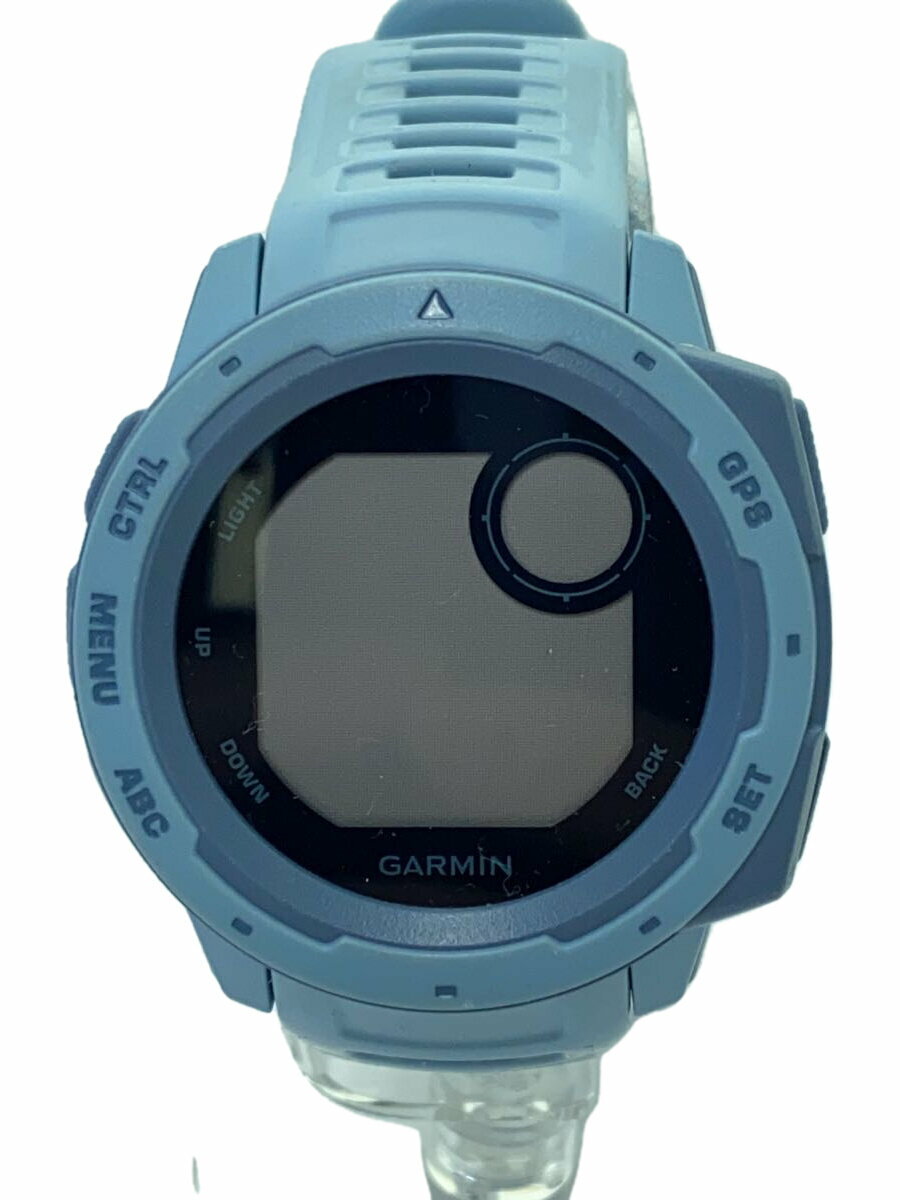 【中古】GARMIN◆Instinct Sea Foam/腕時計/デジタル/ラバー/BLK/BLU/010-02064-62//【服飾雑貨他】