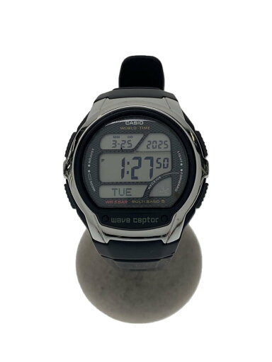【中古】CASIO◆クォーツ腕時計_WAVE CEPTOR/デジタル/ラバー/BLK【服飾雑貨他】 【中古】CASIO◆クォーツ腕時計_WAVE CEPTOR/デジタル/ラバー/BLK【服飾雑貨他】