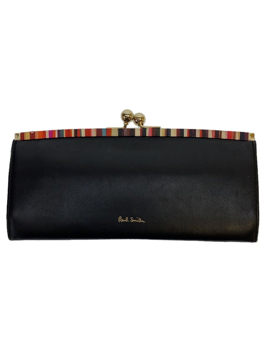 【中古】Paul Smith◆長財布/レザー/BLK/無地/レディース【服飾雑貨他】