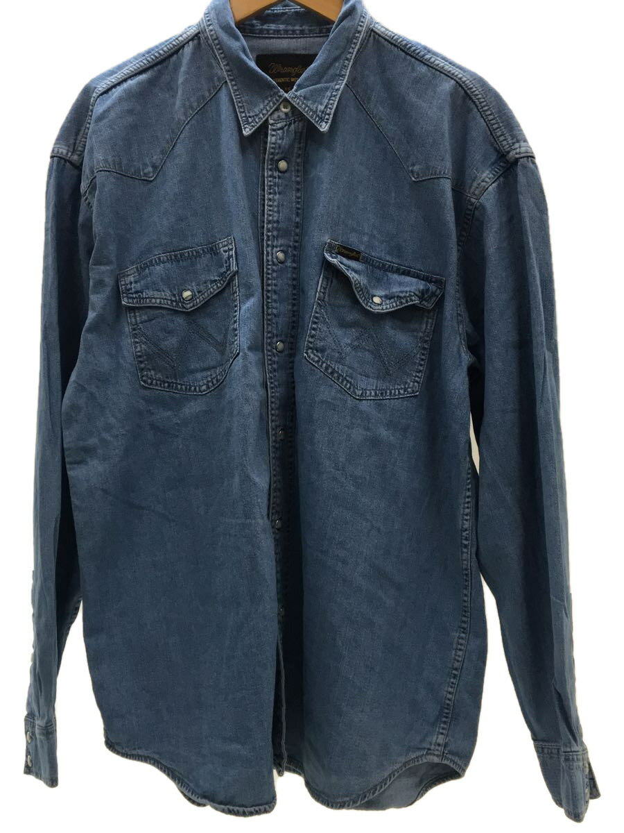 【中古】WRANGLER◆ウエスタンシャツ/長袖シャツ/XXL/デニム/IDG/W51001【メンズウェア】