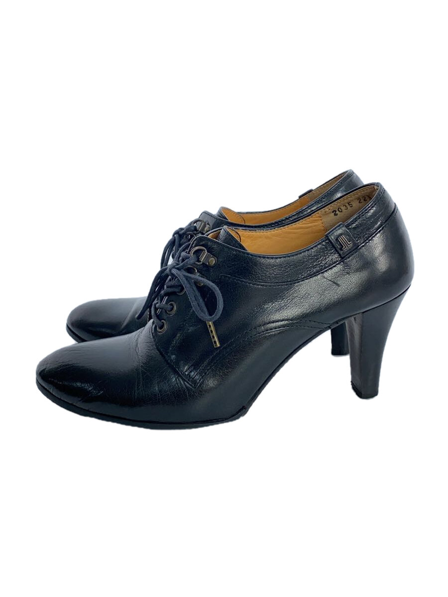 【中古】LANVIN en Bleu◆パンプス/22.5cm/BLK/レザー【シューズ】