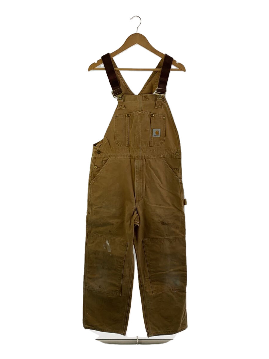 【中古】Carhartt◆オーバーオール/36/コットン/BRW/ダブルニー/USA製/ペンキはね【メンズウェア】