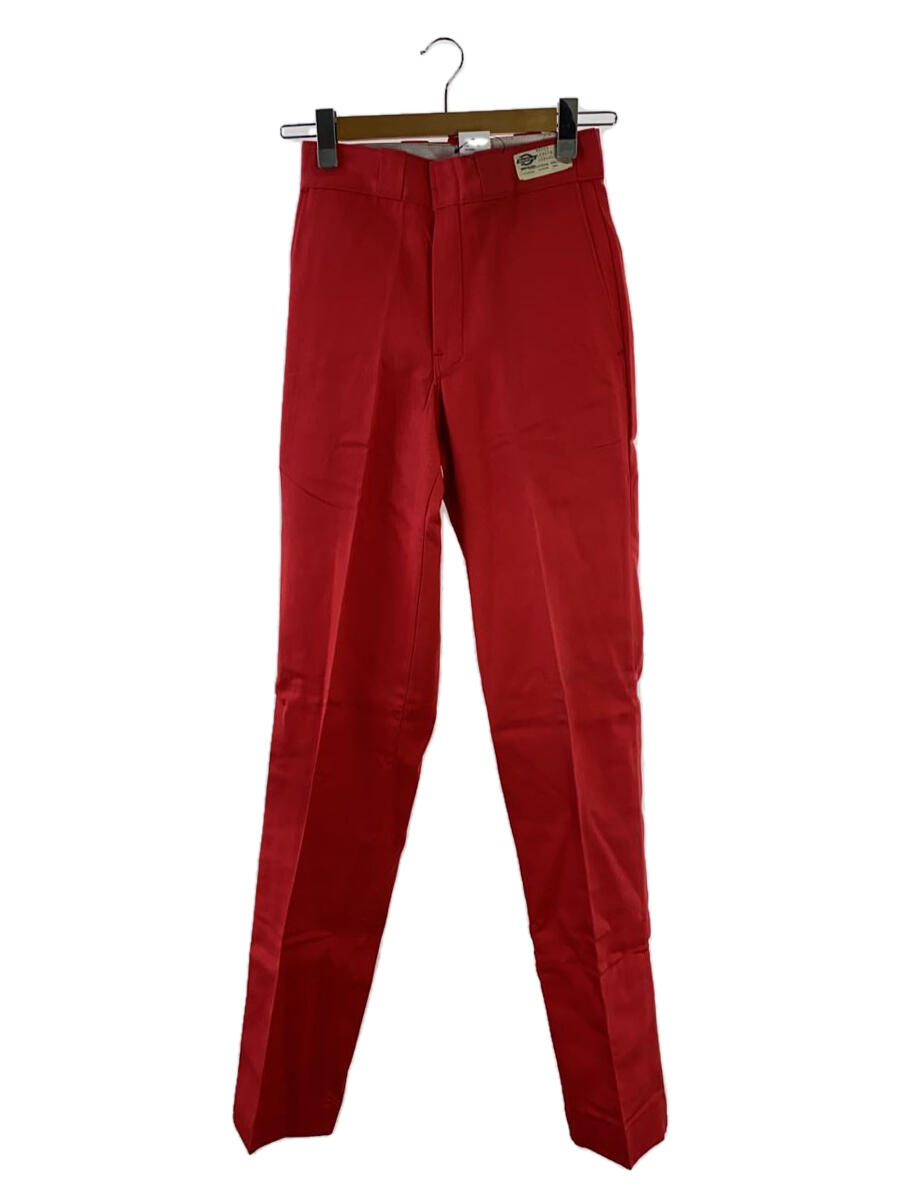 【中古】DICKIES◆70s/フラッシャー付き/タロンジップ/USA製/ボトム/27/コットン/RED/J2866L【メンズウェア】