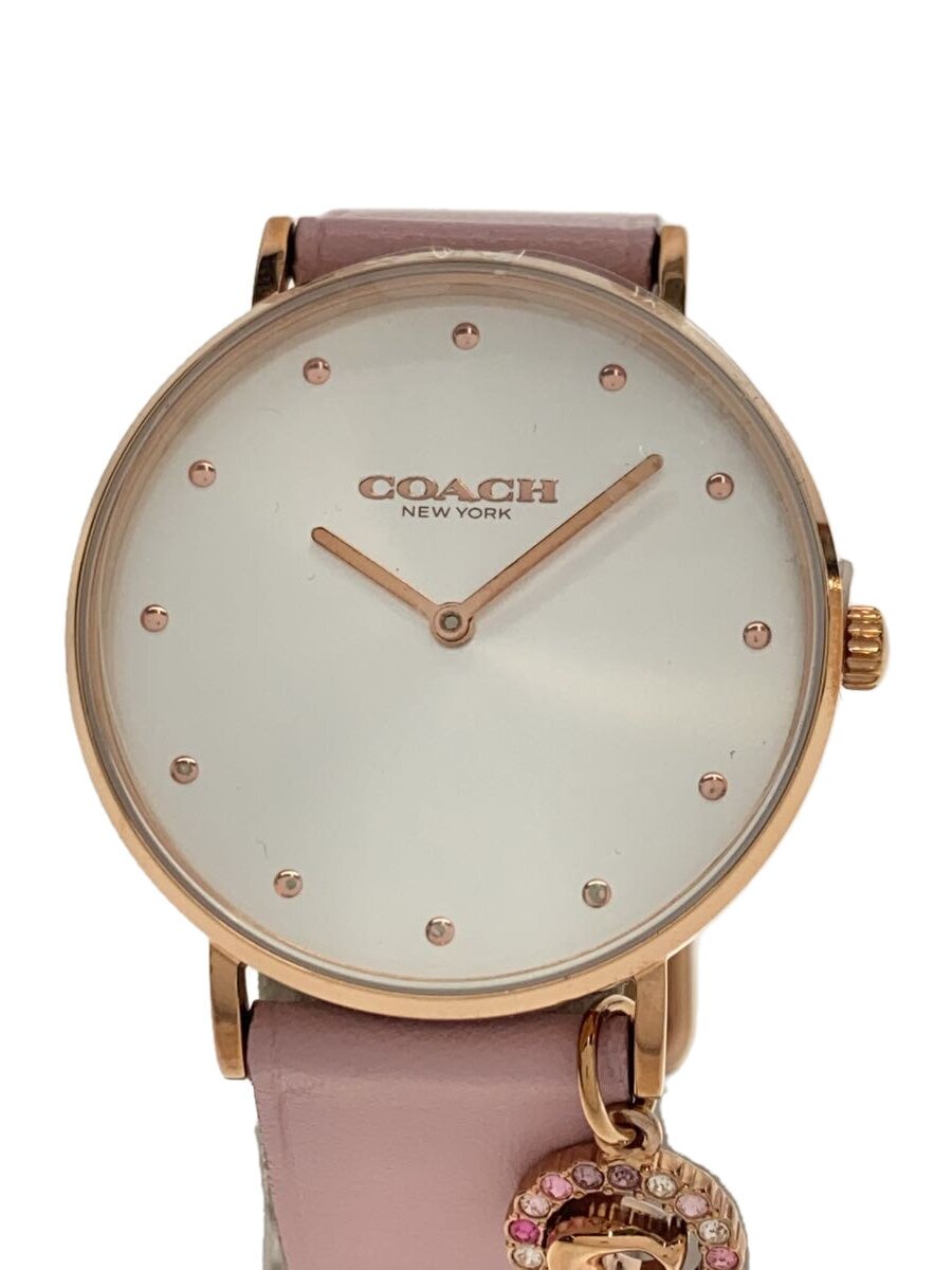 FRANCK MULLER - 【中古】COACH◆クォーツ腕時計/アナログ/レザー/GLD/PNK/14503884【服飾雑貨他】