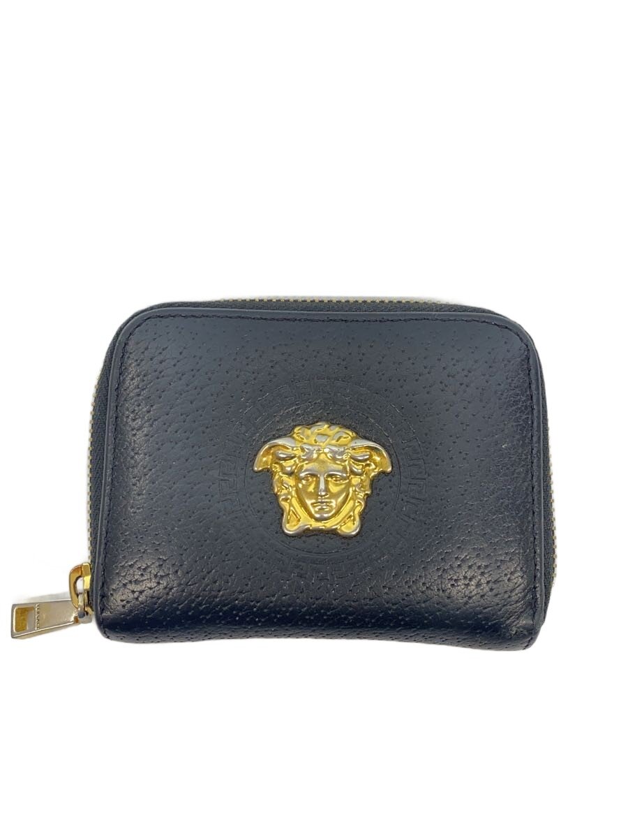 【中古】VERSACE◆コインケース/レザー/BLK/メンズ【服飾雑貨他】