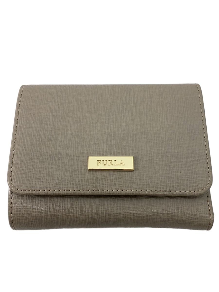 【中古】FURLA◆2つ折り財布/PVC/GRY/無