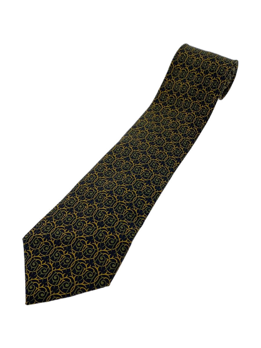 【中古】HERMES◆ネクタイ/シルク/ブラック/総柄/メンズ【服飾雑貨他】