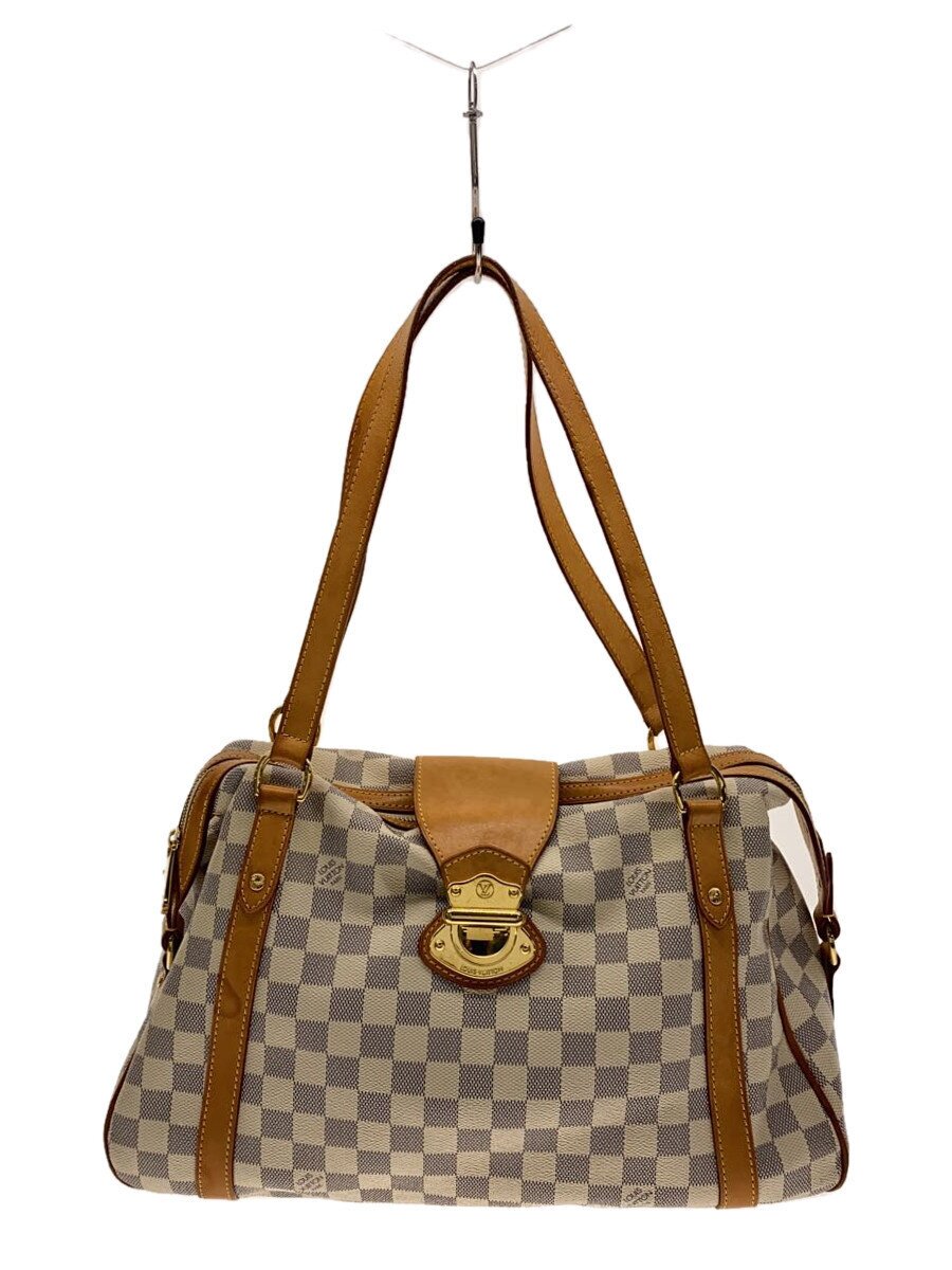 【中古】LOUIS VUITTON◆ストレーザPM_ダミエ・アズール_WHT/PVC/WHT/総柄【バッグ】
