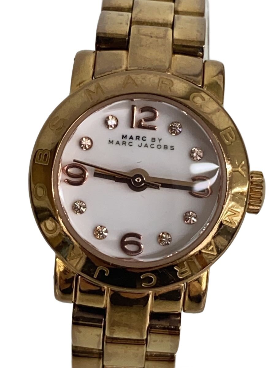 【中古】MARC BY MARC JACOBS◆クォーツ腕時計/アナログ/ステンレス/WHT/GLD/MBM3227【服飾雑貨他】