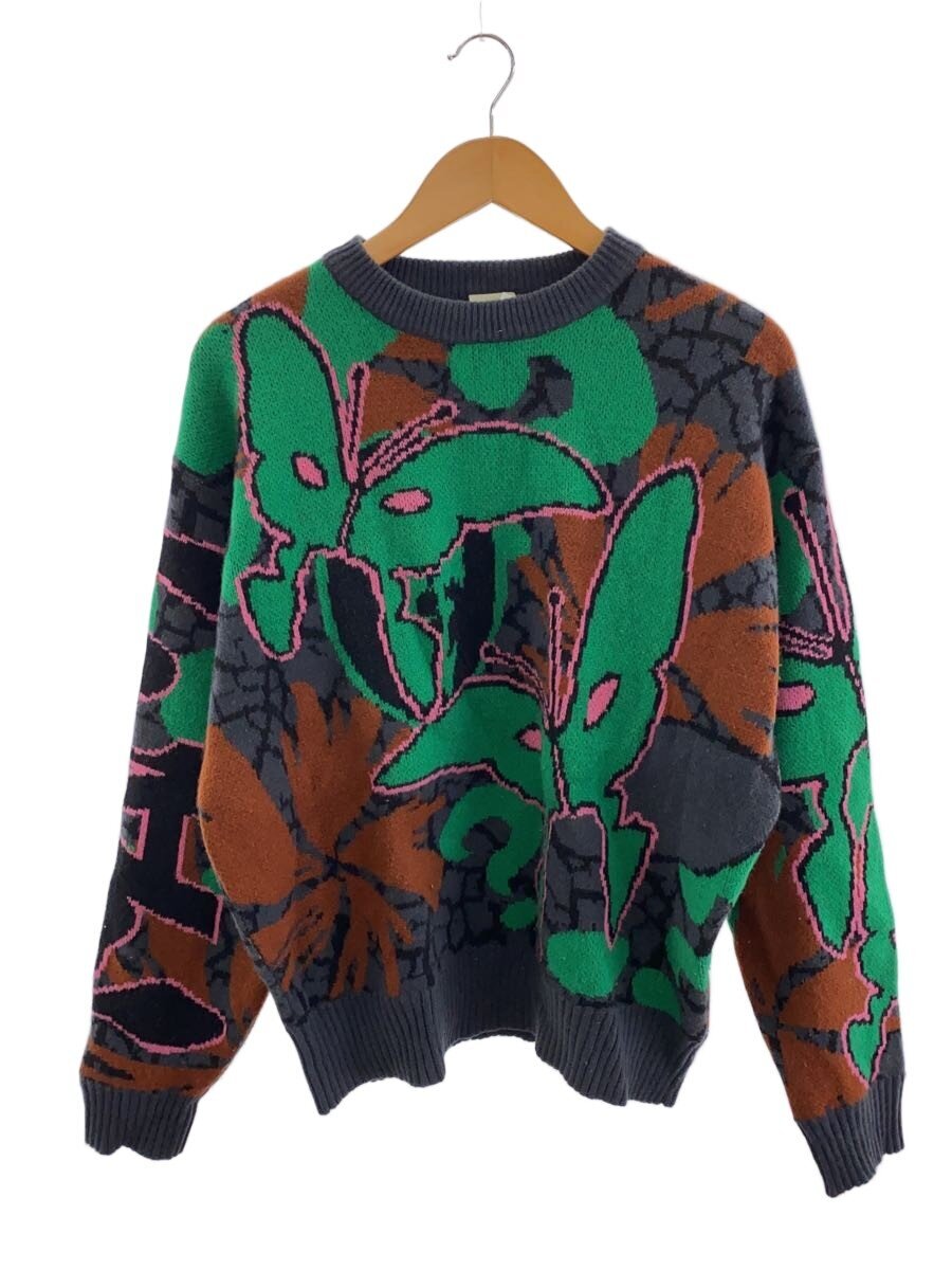 PERKS AND MINI◆COPPICE GRAPHIC CREW NECK KNIT8619/ニット・セーター(厚手)/M/ウール/GRN