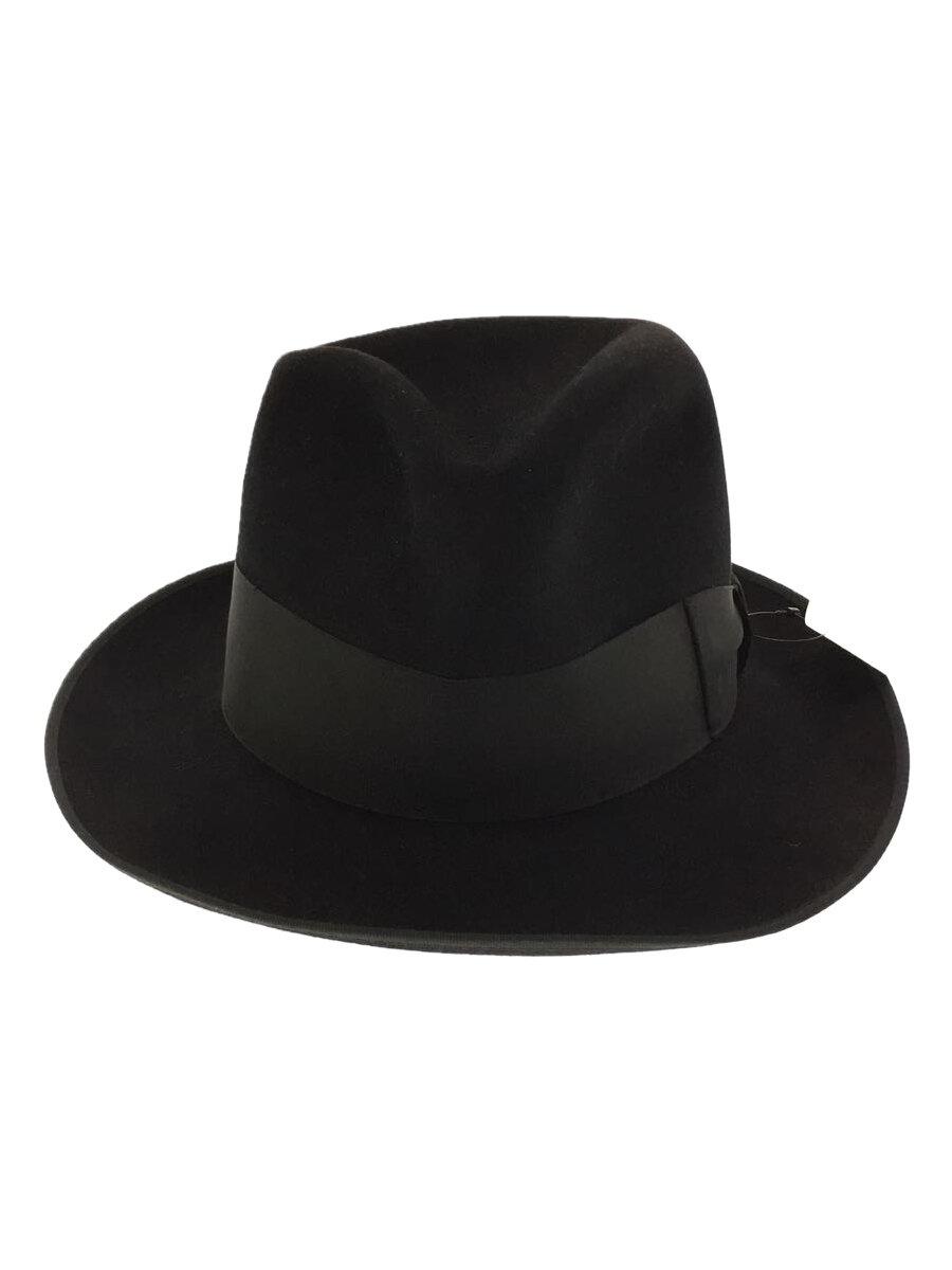 【中古】STETSON◆ハット/--/ウール/BLK/無地/メンズ//【服飾雑貨他】