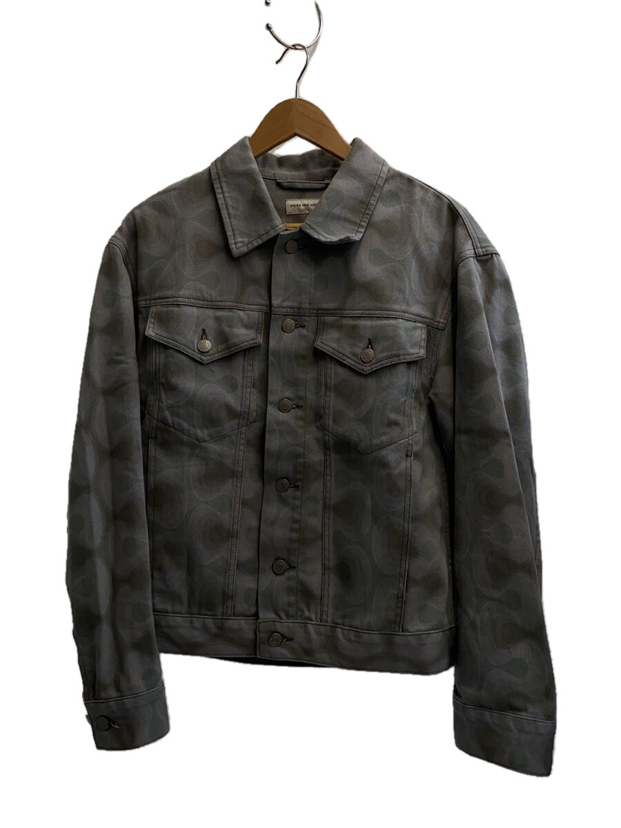 【中古】DRIES VAN NOTEN◆グラフィックデニムジャケット/Gジャン/S/デニム/GRY/総柄【メンズウェア】
