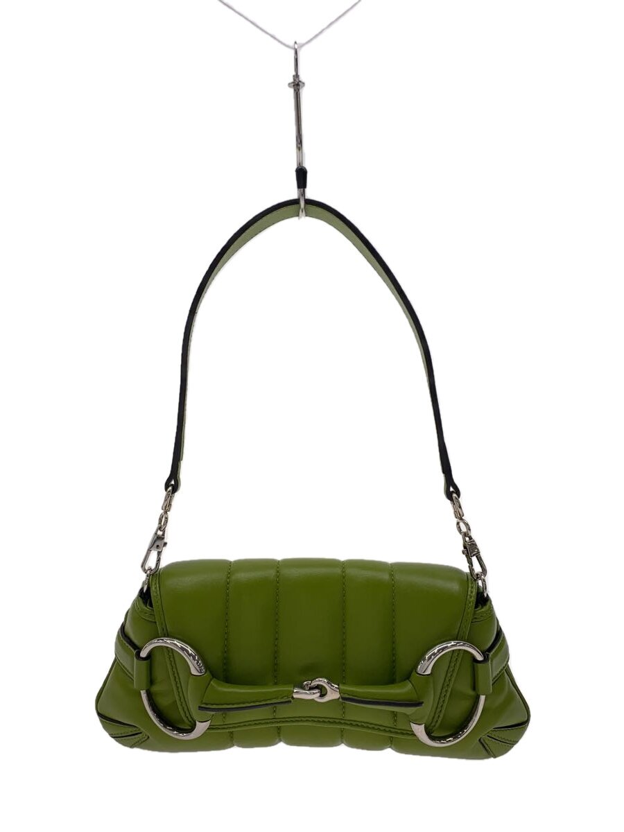 GUCCI - 【中古】GUCCI◆ハンドバッグ/レザー/GRN/無地/764339【バッグ】