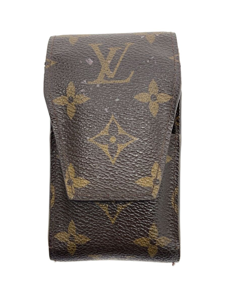 【中古】LOUIS VUITTON◆エテュイ・シガレット_モノグラム・キャンバス/レザー/BRW/メンズ【服飾雑貨他】