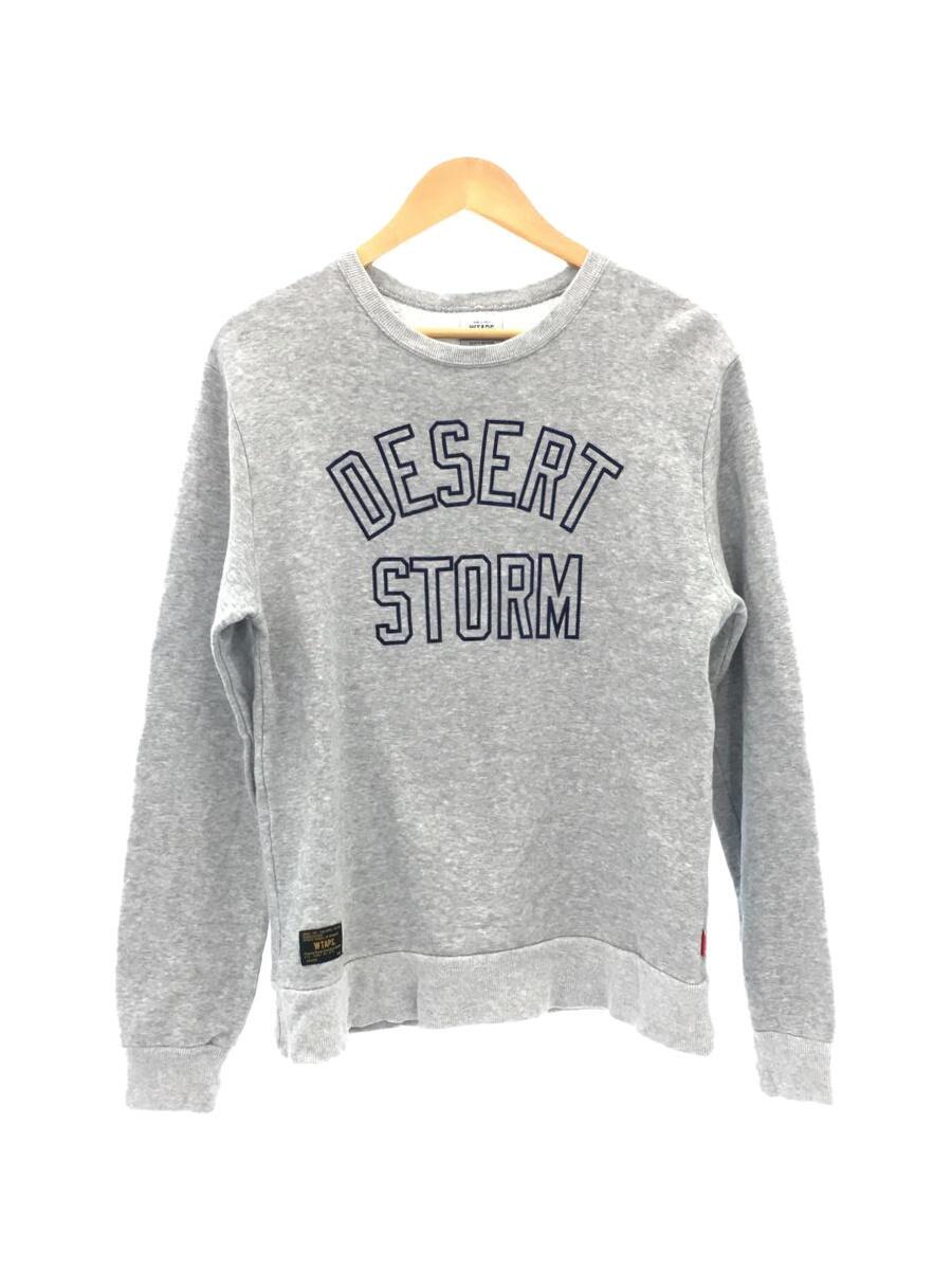 【中古】WTAPS◆スウェット/M/GRY/14ssHELLWEEK SWEATER DESERT STORM【メンズウェア】