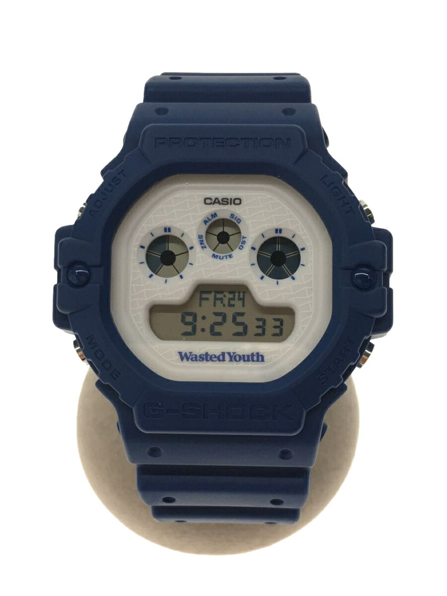 【中古】CASIO◆クォーツ腕時計_G-SHOCK/デジタル/WHT/BLU/DW-5900WY-2JR【服飾雑貨他】