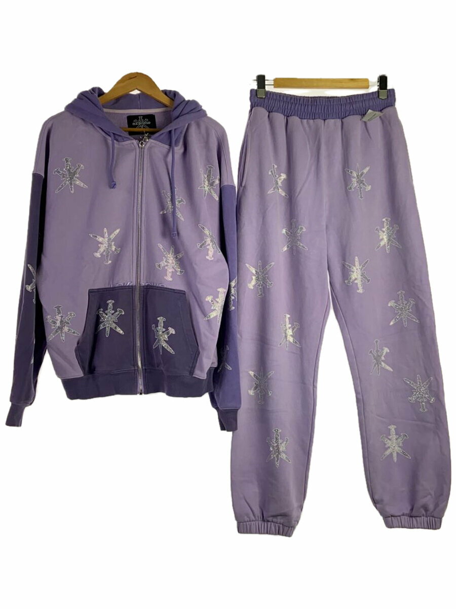 【中古】UNKNOWN◆アンノウン/PURPLE PANEL MIX DAGGER RHINESTONE SET-UP/総柄【メンズウェア】