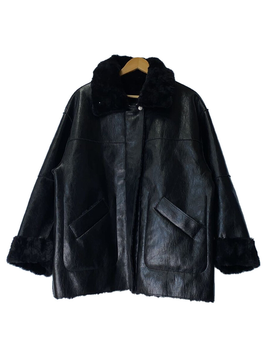 【中古】AMERI◆UND REVERSIBLE BONDING JACレザージャケット・ブルゾン/S/ポリエステル/BLK/【メンズウェア】