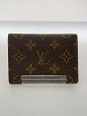 【中古】LOUIS VUITTON◆ポルト・2カルト・ヴェルティカル_モノグラム・キャンバス_BRW/PVC/BRW/総柄/メンズ【服飾雑貨他】