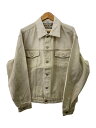 【中古】GUESS◆90s/トラッカージャケット/L/コットン/クリーム//【メンズウェア】