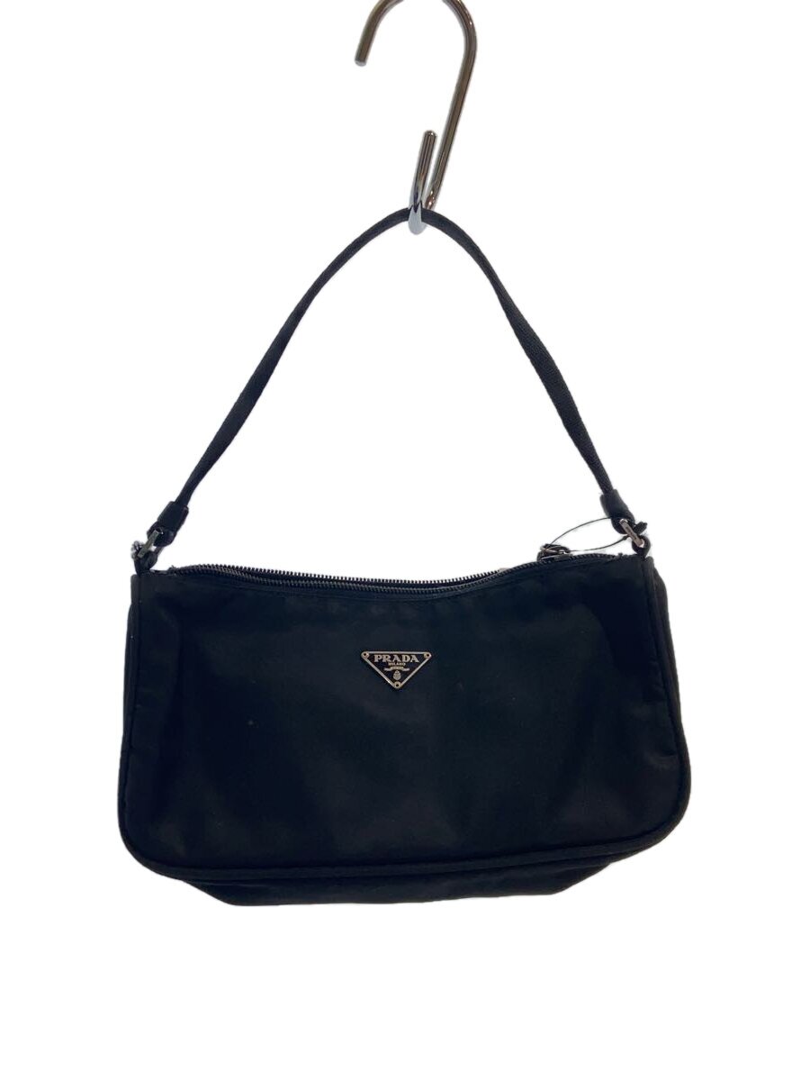 【中古】PRADA◆ポーチ/ナイロン/BLK/無地【バッグ】